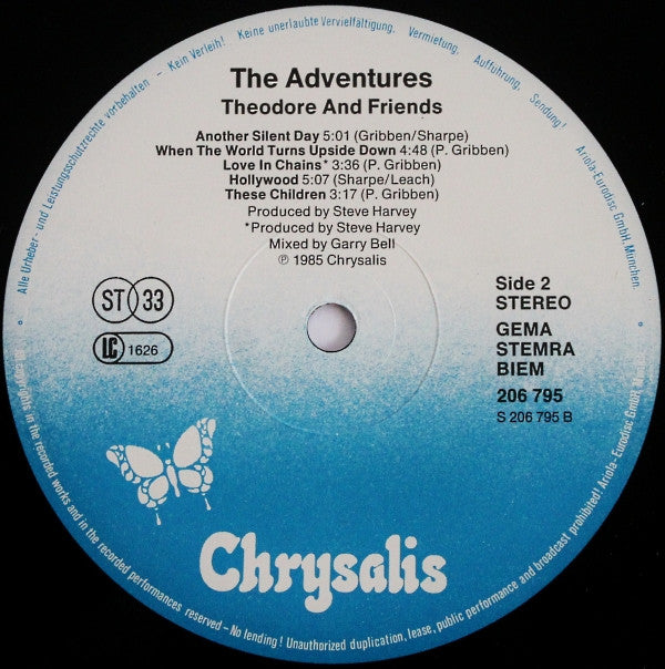 The Adventures : Theodore And Friends (LP, Album)