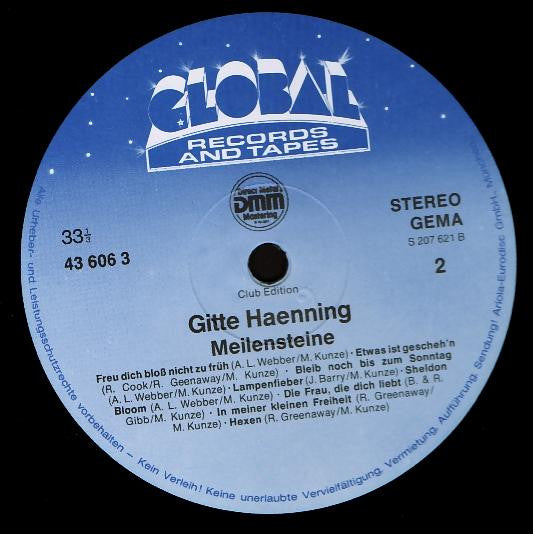Gitte Hænning : Meilensteine (LP, Comp, Club)