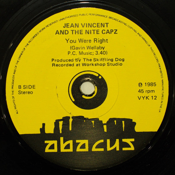 Jean Vincent & The Nite-Capz Featuring Mary-Lou Vincent : The Deadwood Stage (7")