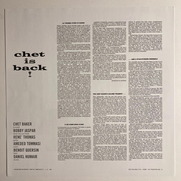 Chet Baker Sextet : Chet Is Back! (LP, Album, RE, 180)