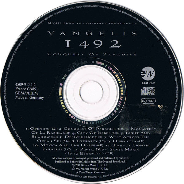 Vangelis : 1492 – Conquest Of Paradise (Music From The Original Soundtrack) (CD, Album)