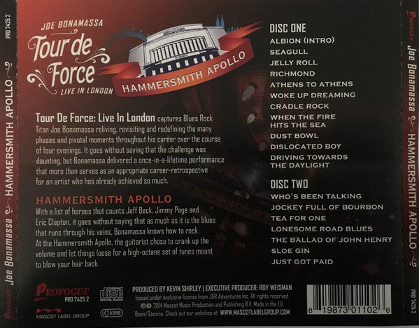 Joe Bonamassa : Tour De Force - Live In London - Hammersmith Apollo (2xCD, Album)