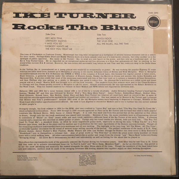 Ike Turner : Rocks The Blues (LP, Album, Mono)