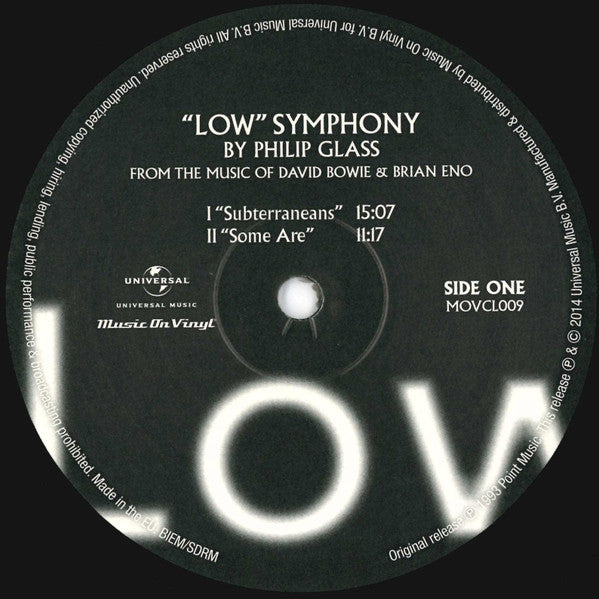 Philip Glass From The Music Of David Bowie & Brian Eno : "Low" Symphony (LP, Album, RE)