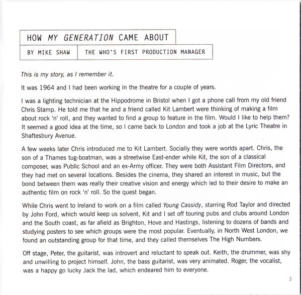 The Who : My Generation (2xCD, Album, Dlx, RE, RM)