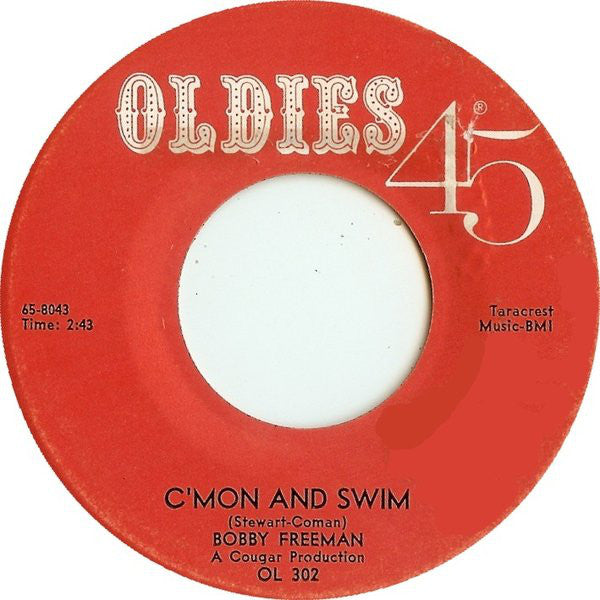 Bobby Freeman : C'mon And Swim (7", Single, RE)