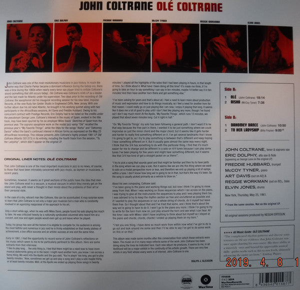 John Coltrane : Olé (The Complete Session) (LP, Album, RE, RM, 180)