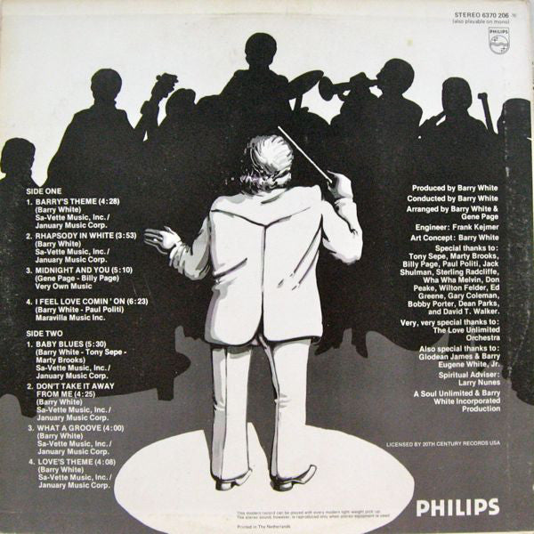 Love Unlimited Orchestra : Rhapsody In White (LP, Album)