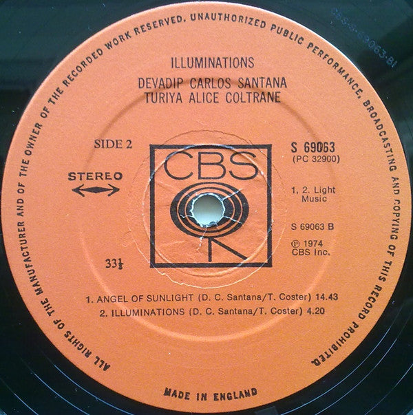Devadip Carlos Santana*, Turiya Alice Coltrane* : Illuminations (LP, Album)