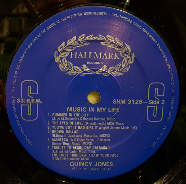 Quincy Jones : Music In My Life (LP, Comp)
