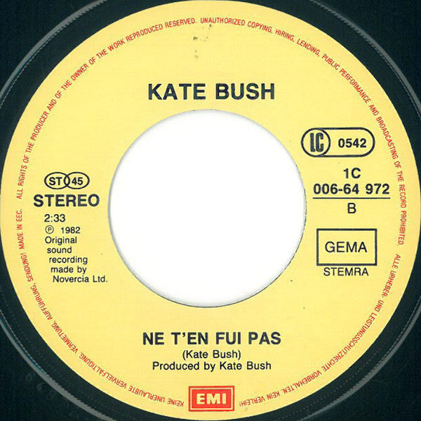 Kate Bush : Suspended In Gaffa (7", Single)