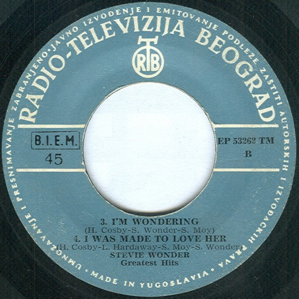 Stevie Wonder : Greatest Hits (7", EP)
