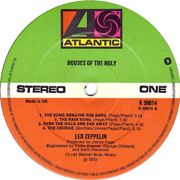 Led Zeppelin : Houses Of The Holy (LP, Album)