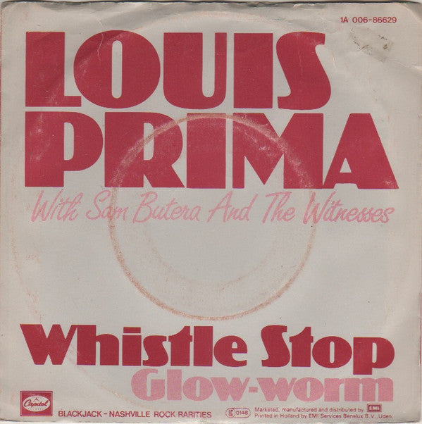 Louis Prima With Sam Butera And The Witnesses : Whistle-Stop (7", Single, RE)