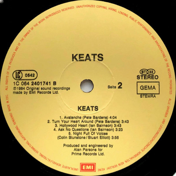 Keats : Keats (LP, Album)