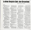 Chorale Sofia Direction: Dimitre Rouskov : La Divine Liturgie De Saint-Jean Chrysostome (LP, Album, Gat)