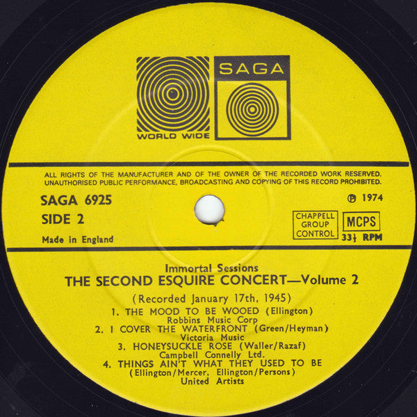 Various : The Second Esquire Concert, Volume 2 (LP, Comp)