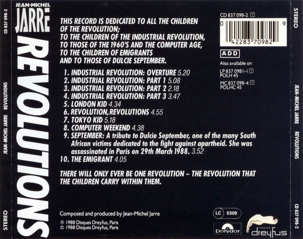 Jean-Michel Jarre : Revolutions (CD, Album, RE)