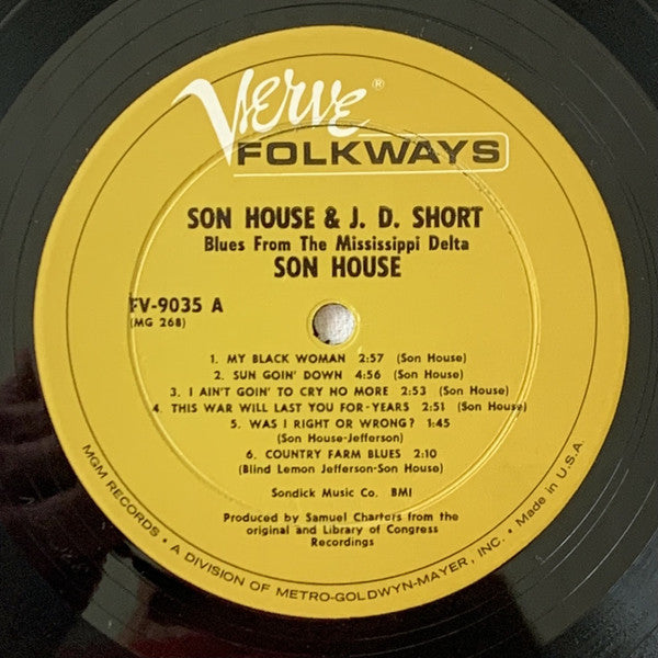 Son House, J. D. Short : Blues From The Mississippi Delta (LP, Comp, Mono, RP)