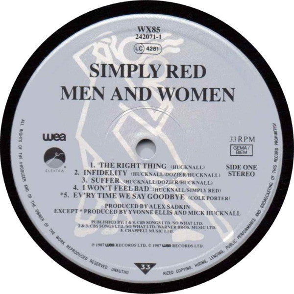 Simply Red : Men And Women (LP, Album, UK )