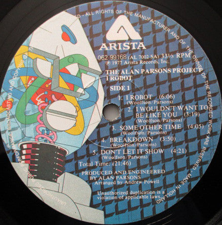 The Alan Parsons Project : I Robot (LP, Album, Gat)