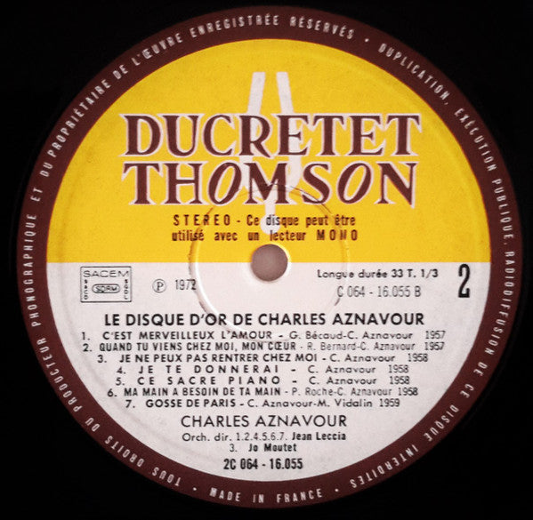 Charles Aznavour - Le Disque D'or De Charles Aznavour (LP Tweedehands) - Discords.nl