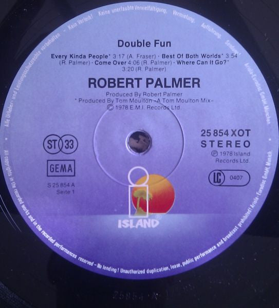 Robert Palmer : Double Fun (LP, Album, RE)