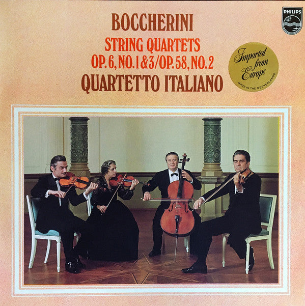 Luigi Boccherini - Quartetto Italiano : String Quartets, Op.6, No.1 & 3 / Op.58, No.2 (LP)