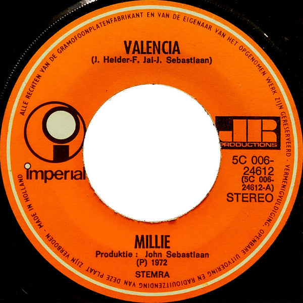 Milly (8) : Valencia / Ik Wil Het Overdoen (7", Single)