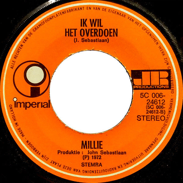 Milly (8) : Valencia / Ik Wil Het Overdoen (7", Single)