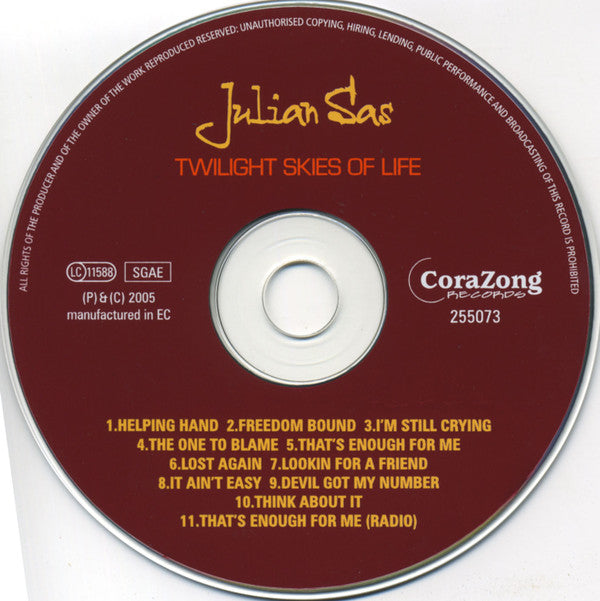 Julian Sas : Twilight Skies Of Life (CD, Album, O-c)