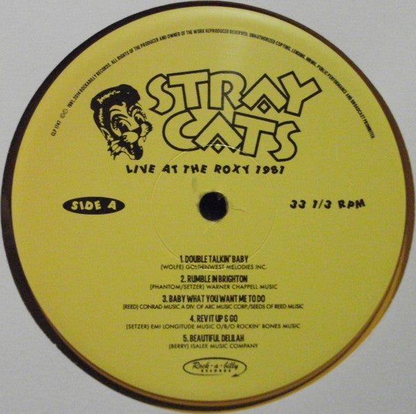 Stray Cats : Live At The Roxy 1981 (LP, Album, Ltd, Num, RE, Unofficial, Gol)
