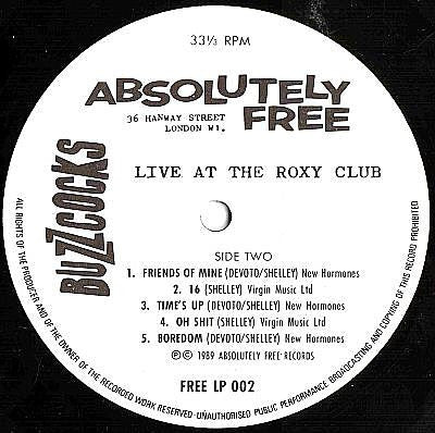 Buzzcocks : Live At The Roxy Club - April '77 (LP, Album)