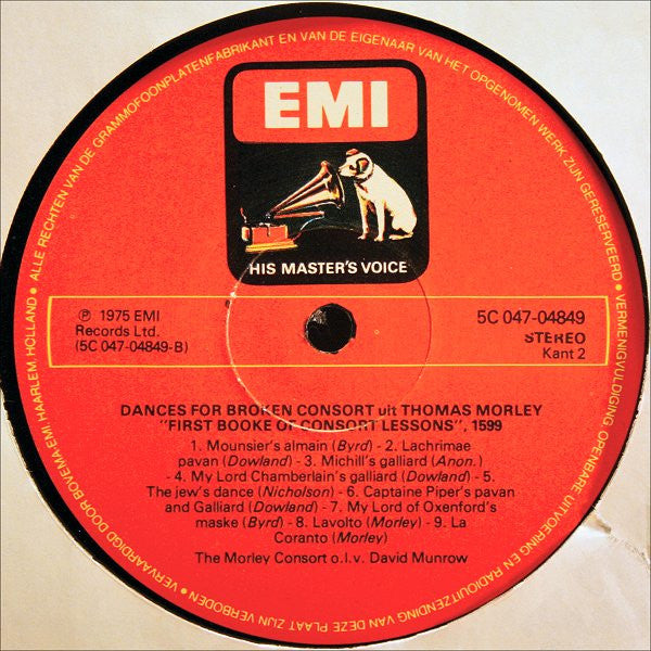David Munrow • The Early Music Consort Of London • The Morley Consort : Danserye (LP, Album, RE)