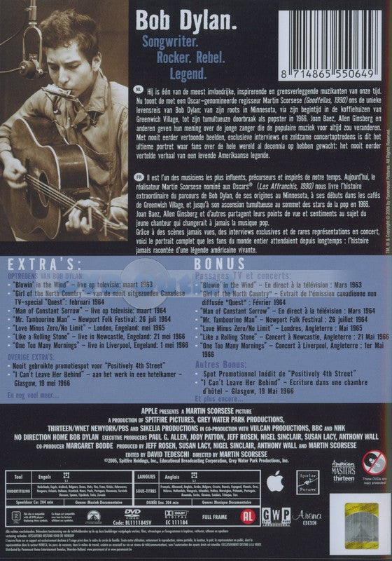 Bob Dylan, Martin Scorsese : No Direction Home: Bob Dylan (A Martin Scorsese Picture) (2xDVD-V, Copy Prot., PAL)