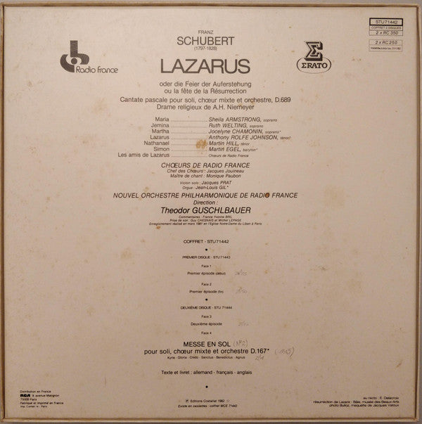 Franz Schubert : Lazarus / Messe En Sol (2xLP + Box)