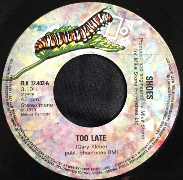 Shoes : Too Late (7", Single, Mono)