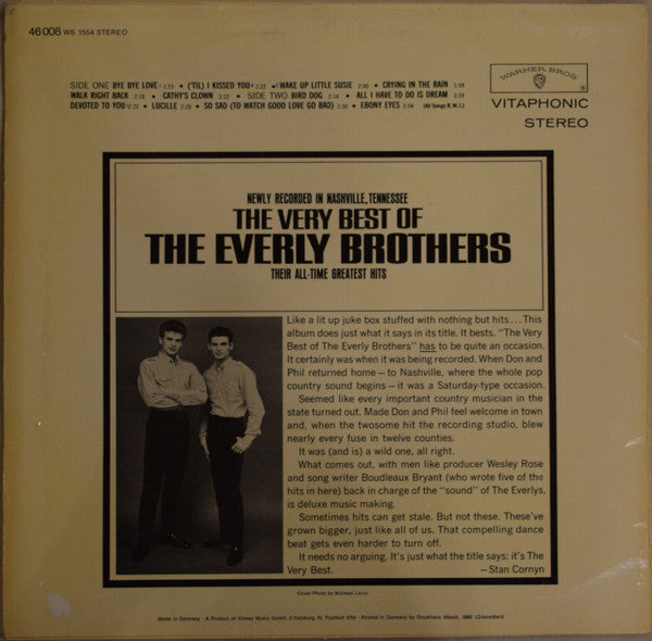 Everly Brothers : The Very Best Of The Everly Brothers (LP, Album, RE)