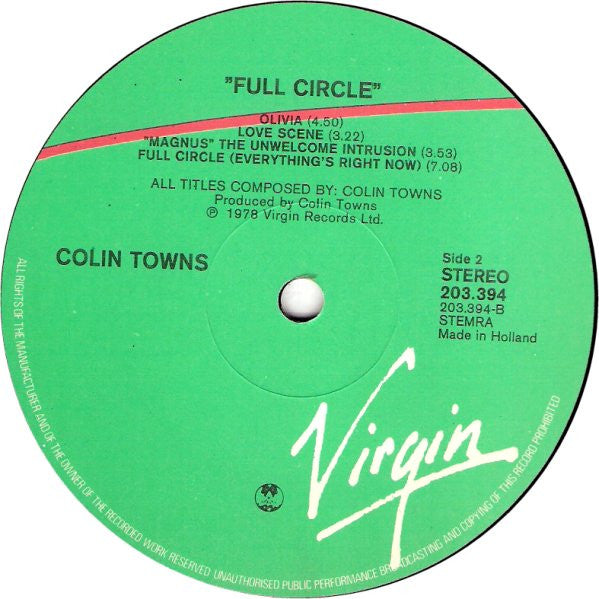 Colin Towns : Full Circle (LP, Album, RE)