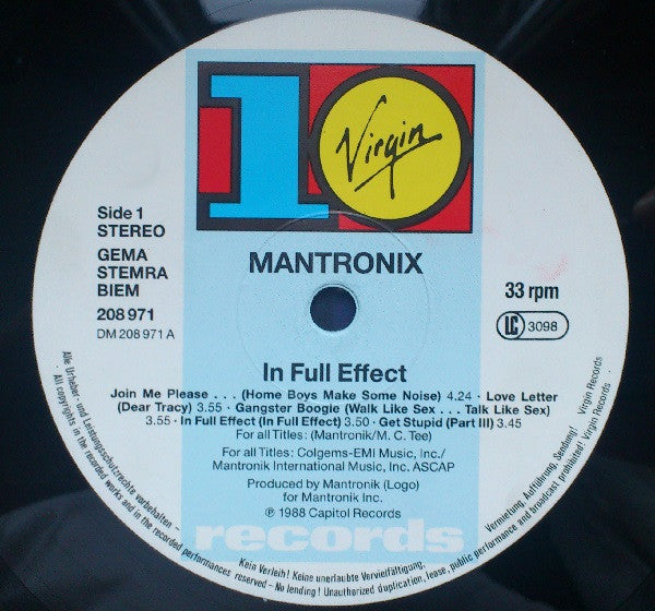 Mantronix : In Full Effect (LP, Album)