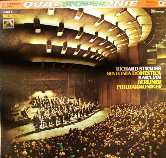 Richard Strauss - Herbert von Karajan, Berliner Philharmoniker : Sinfonia Domestica Op.53 (LP, Quad, Club)