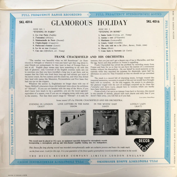 Frank Chacksfield & His Orchestra : Glamorous Holiday (LP, Album)