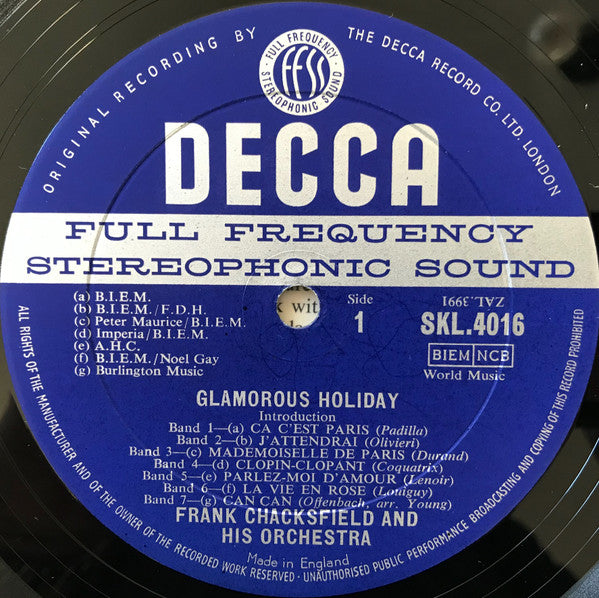 Frank Chacksfield & His Orchestra : Glamorous Holiday (LP, Album)