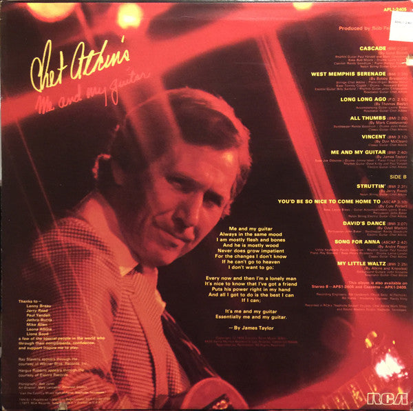 Chet Atkins : Me And My Guitar (LP, Album)