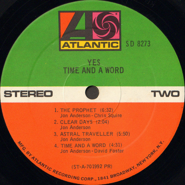 Yes : Time And A Word (LP, Album, PR )