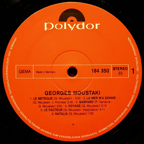 Georges Moustaki : Georges Moustaki (LP, Album, Gat)