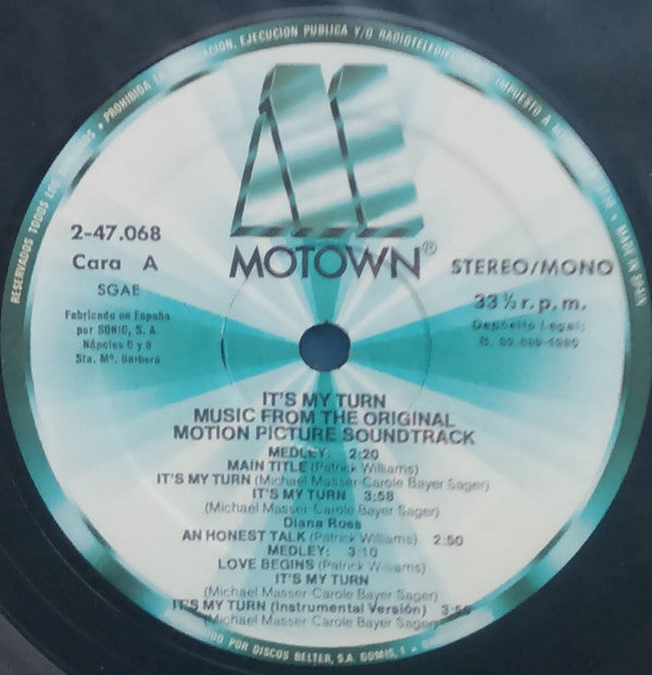 Various : Music From The Original Motion Picture Soundtrack "It's My Turn" (LP, Album)