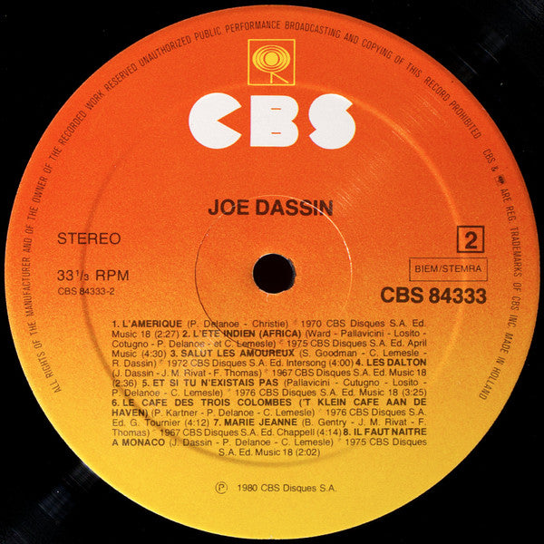 Joe Dassin : Joe Dassin (LP, Comp)