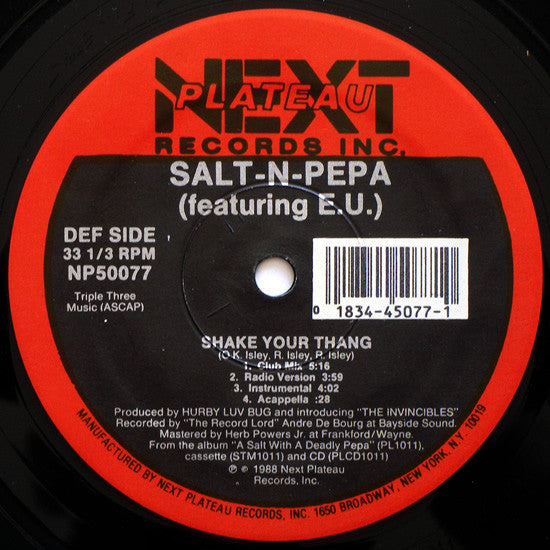 Salt 'N' Pepa : Shake Your Thang / Spinderella's Not A Fella (But A Girl DJ) (12")