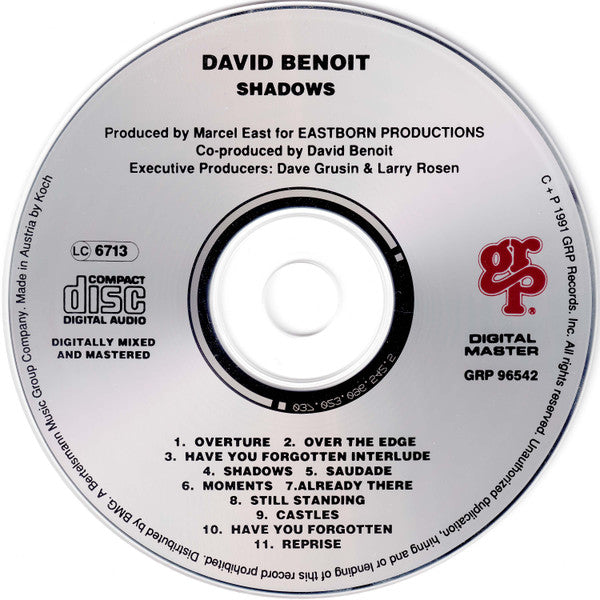 David Benoit : Shadows (CD, Album)